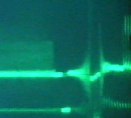Scope display of alpha wrap cross over glitch.