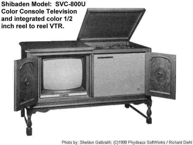 Shibaden SVC-800U EIAJ VTR built into a 25 inch TV console.